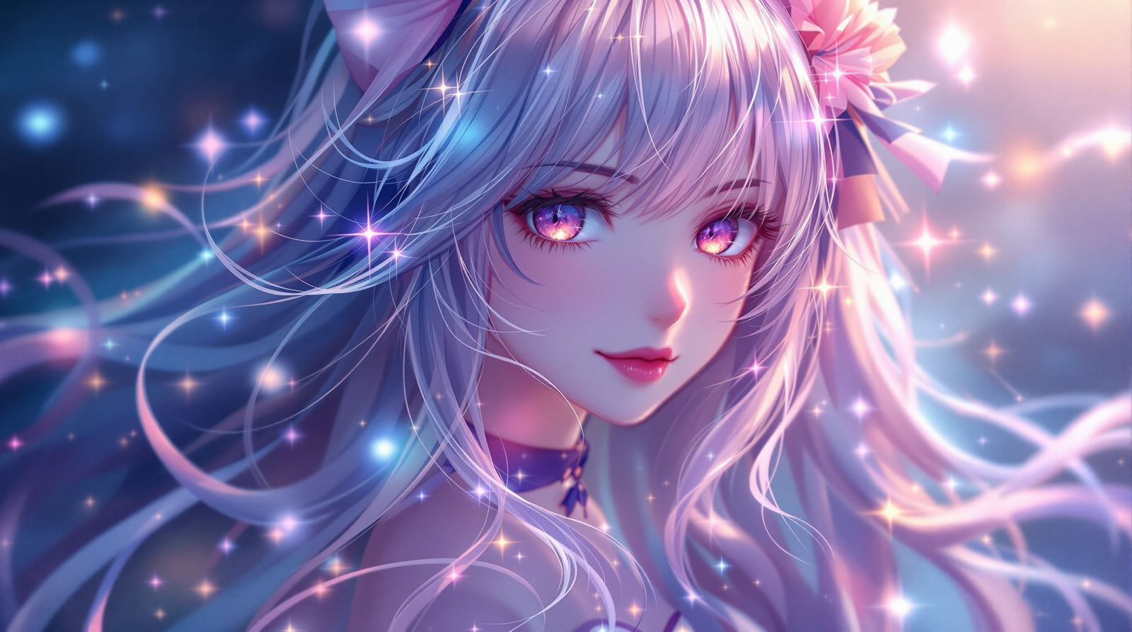 Fantasy Anime Girl profile picture with magical mood and elegant character aura