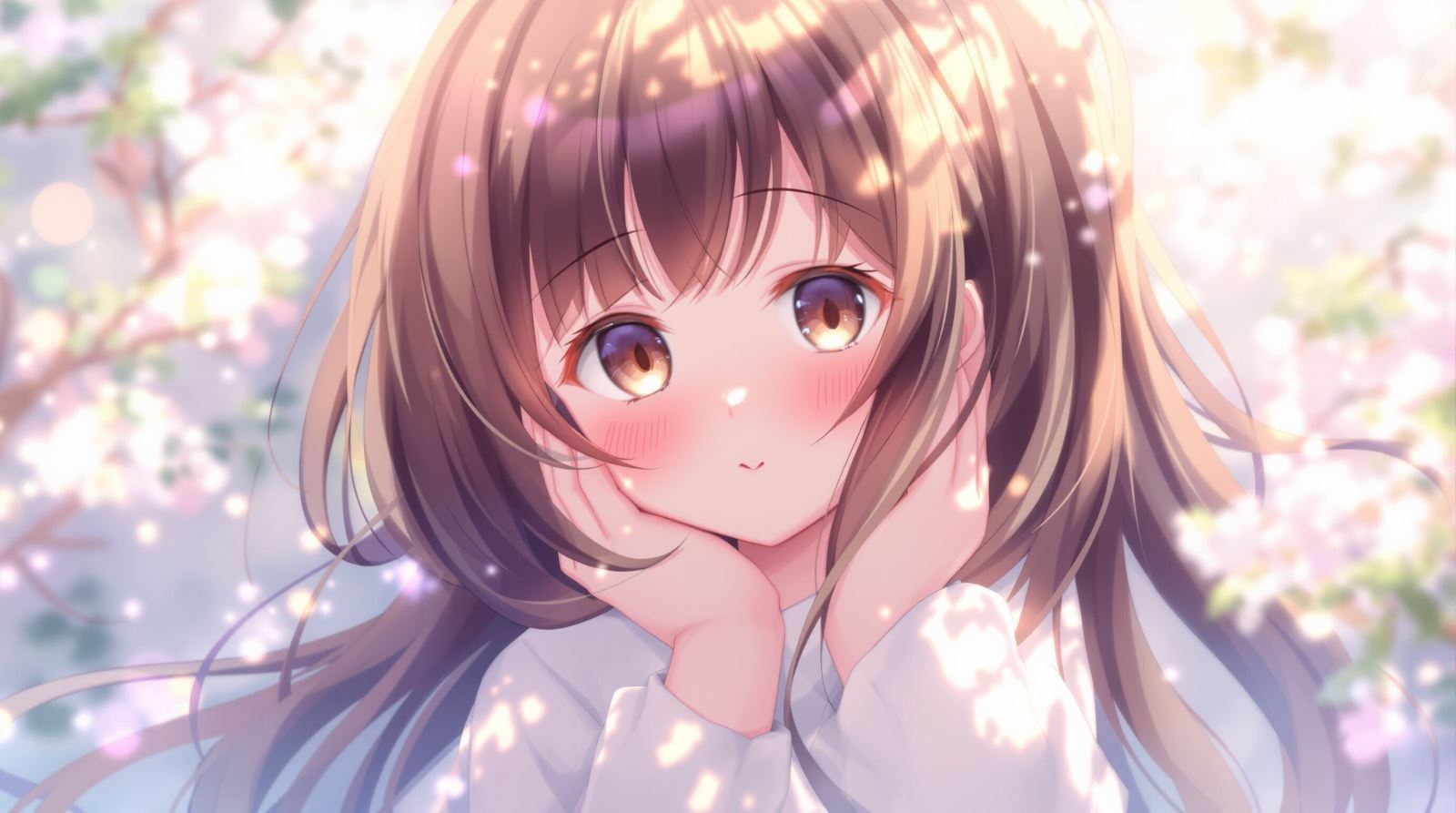 Gentle glow anime girl avatar PFP with soft light and calm emotional atmosphere