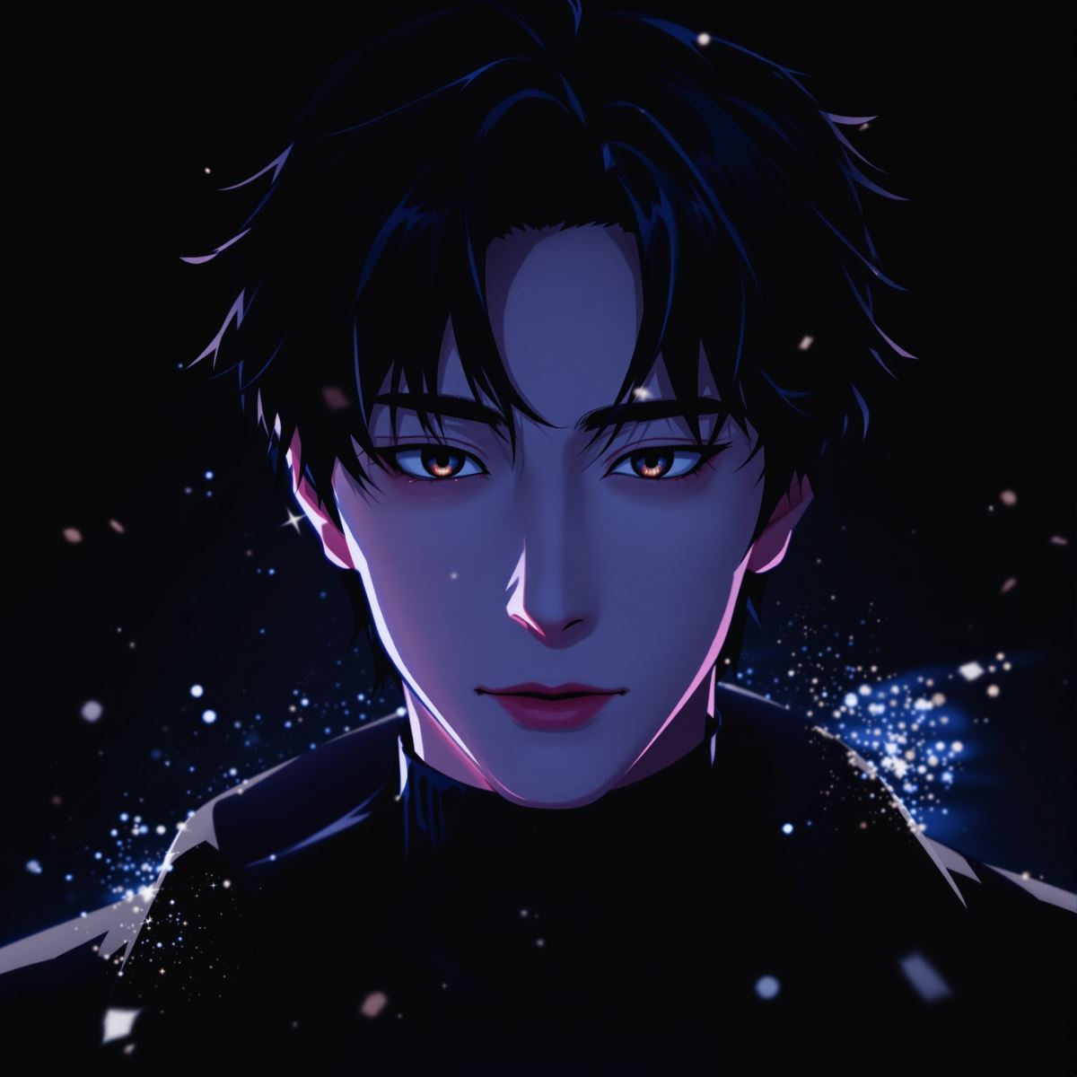 Dark Sung Jin Woo profile picture with shadow power and intense visual style