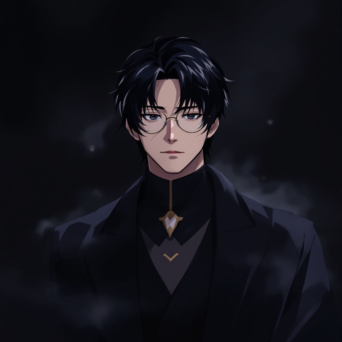 Sung Jin Woo PFP with shadow monarch aura and dark anime intensity