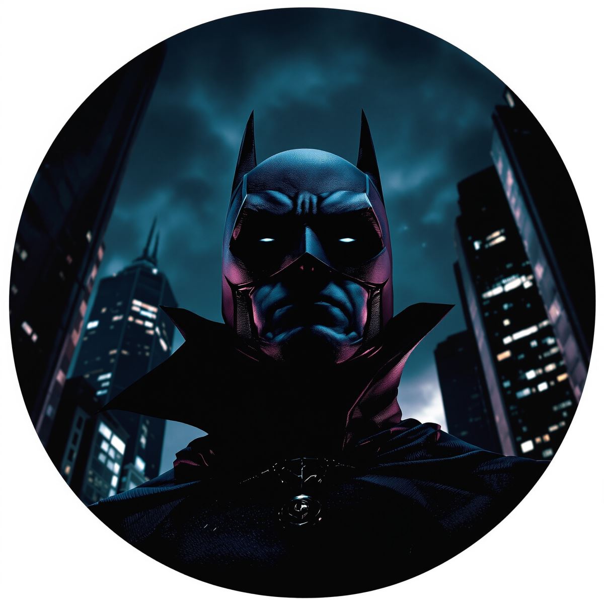 Batman profile image with dark energy and controlled presence for PFP use