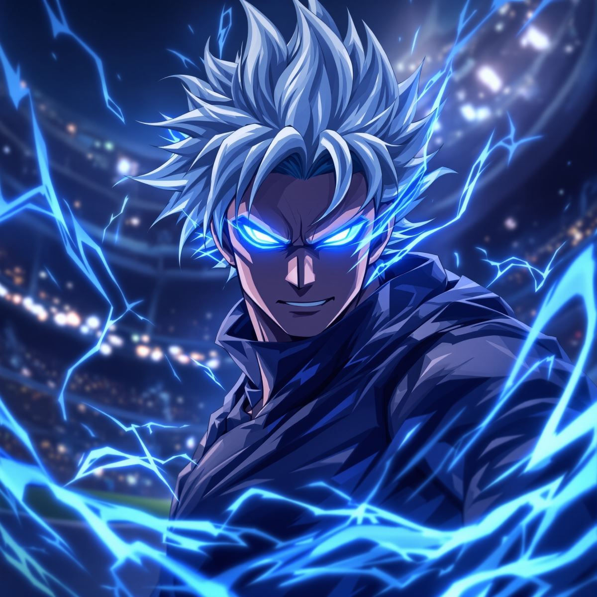 blue profile picture style avatar with focused identity and cool visual tone