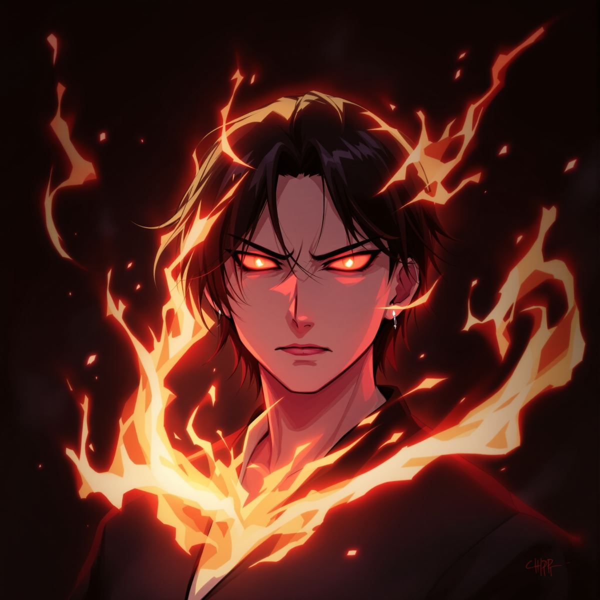 Choso PFP with scarlet pulse energy and dark anime pressure