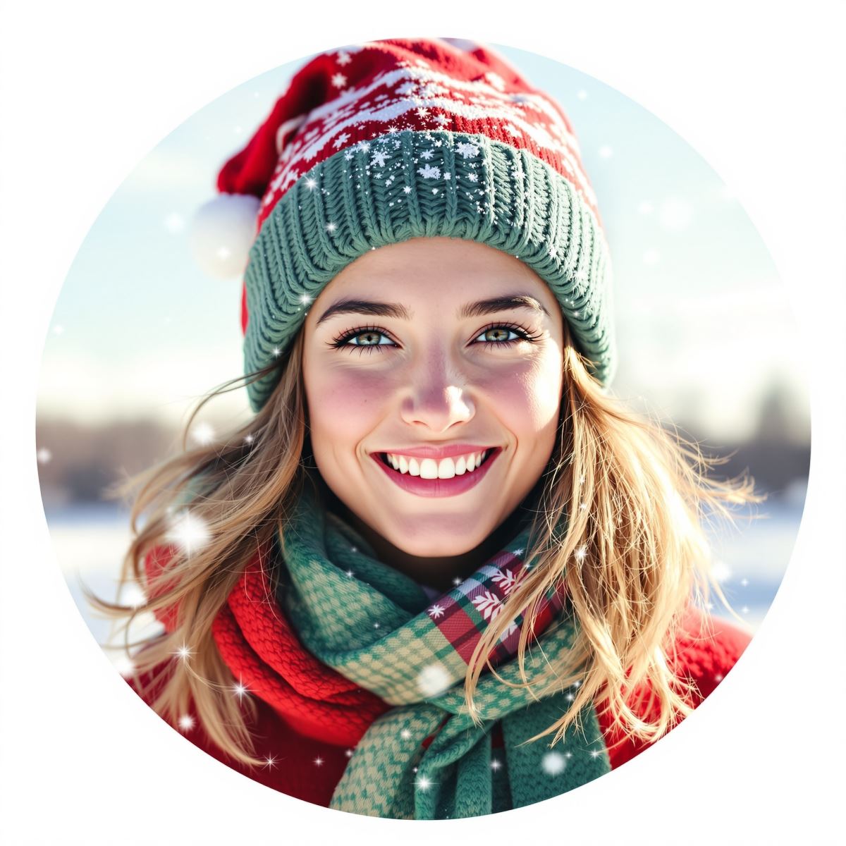 cheerful Christmas avatar with clean composition and bright holiday PFP energy