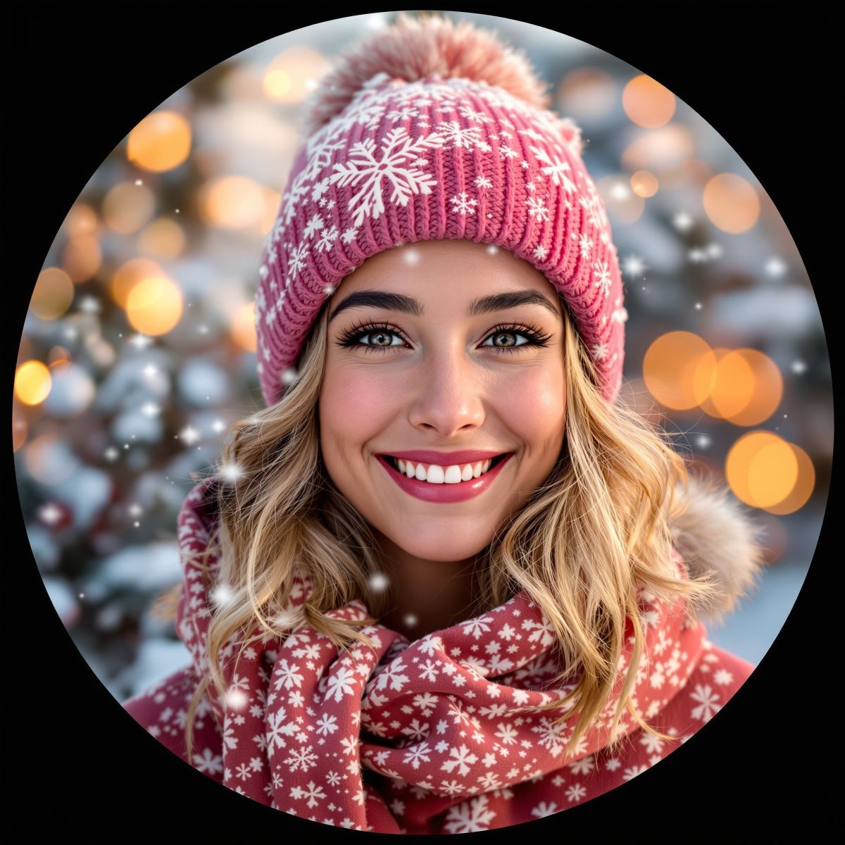 cozy Christmas PFP with warm avatar energy and strong visual clarity