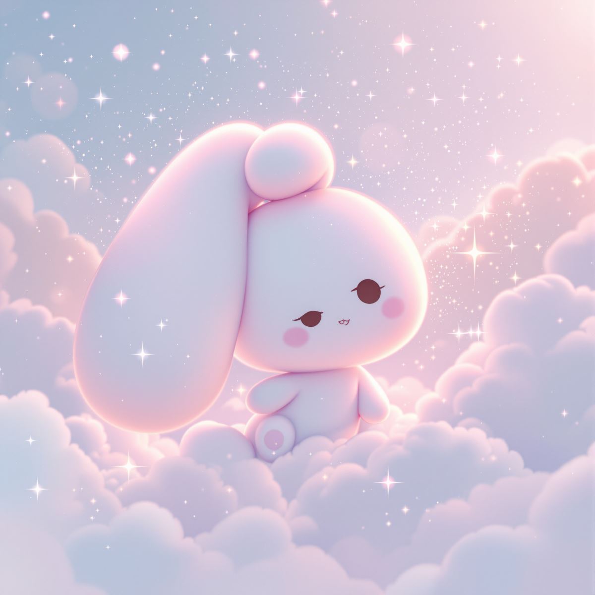 Cinnamoroll PFP with velvet halo mood and soft angelic visual style
