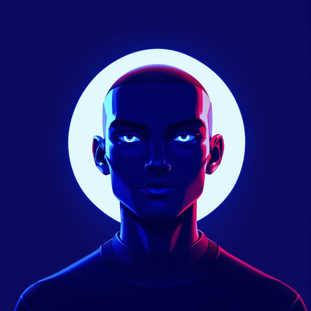 Cool PFP with neon portrait lighting and stylish modern avatar energy