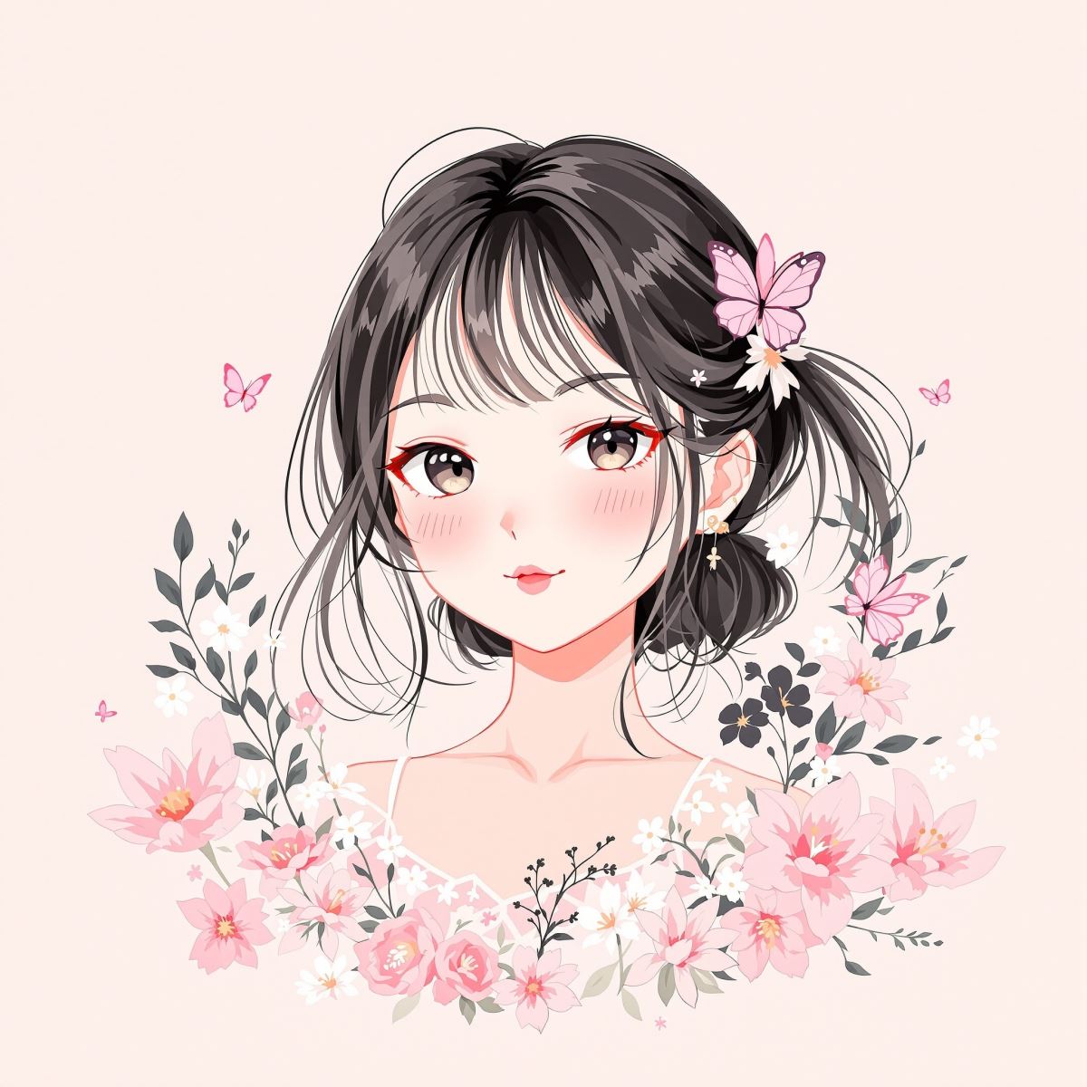 gentle look coquette avatar with soft PFP energy and quiet feminine presence