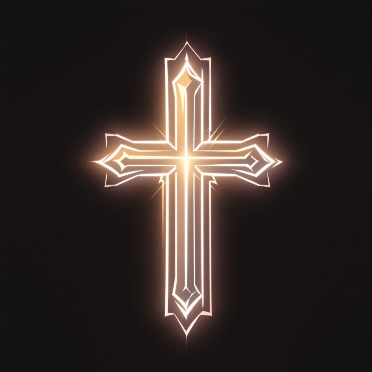glowing cross PFP avatar with radiant form and symbolic balance