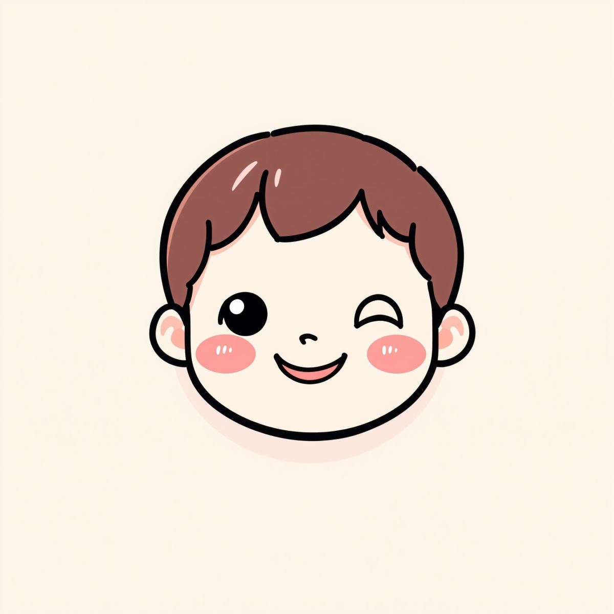 Charming cute avatar with gentle hug emotion and warm profile picture presence