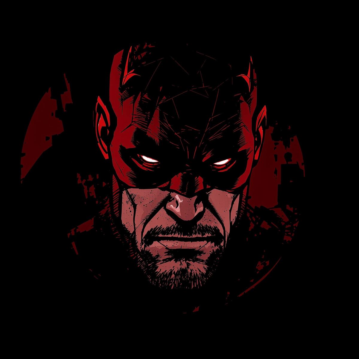 Daredevil avatar with vigilante identity and dark heroic profile presence