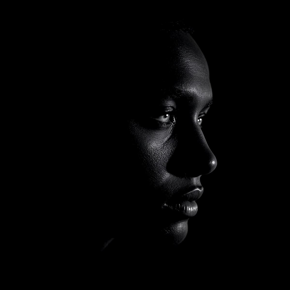 Dark PFP avatar with black tone and quietly dominant minimal identity