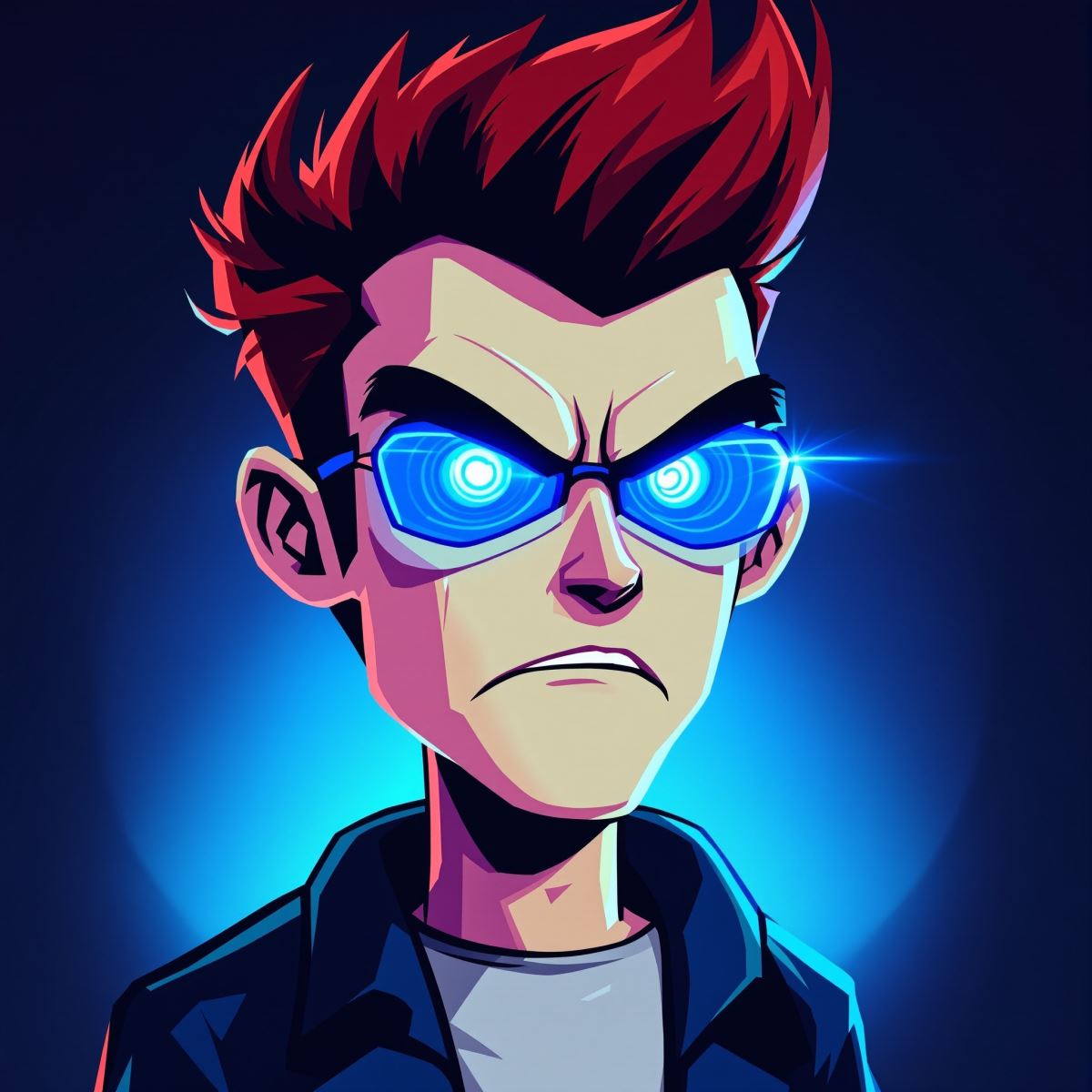 Dexter PFP with sunlit lab atmosphere and playful smart avatar expression