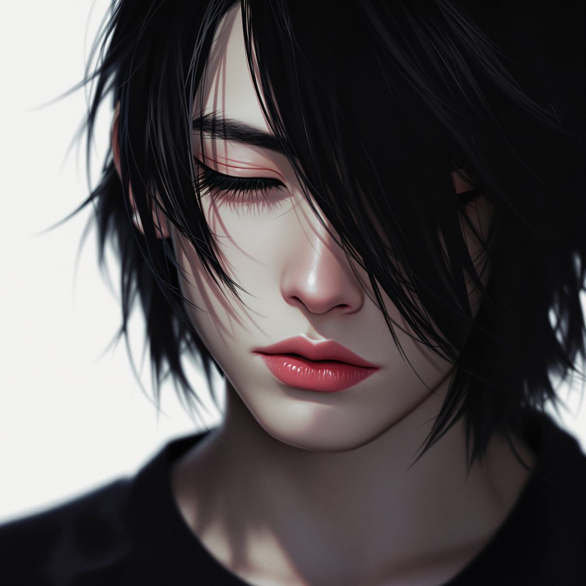 Urban emo portrait avatar with city mood and introspective profile picture identity