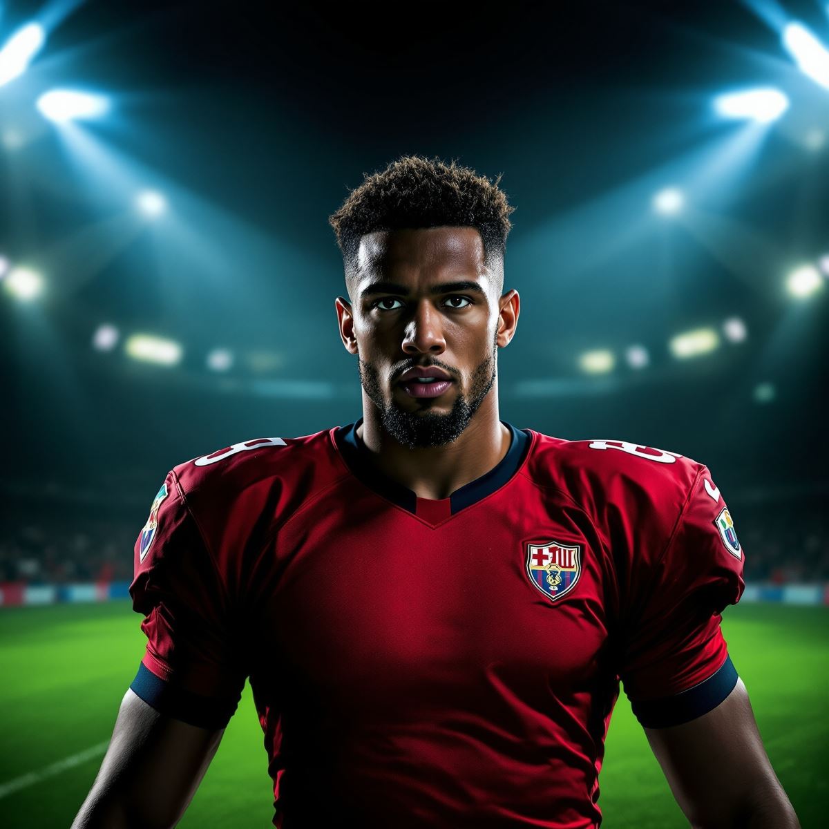 Football avatar designed for game focus and clear digital visibility