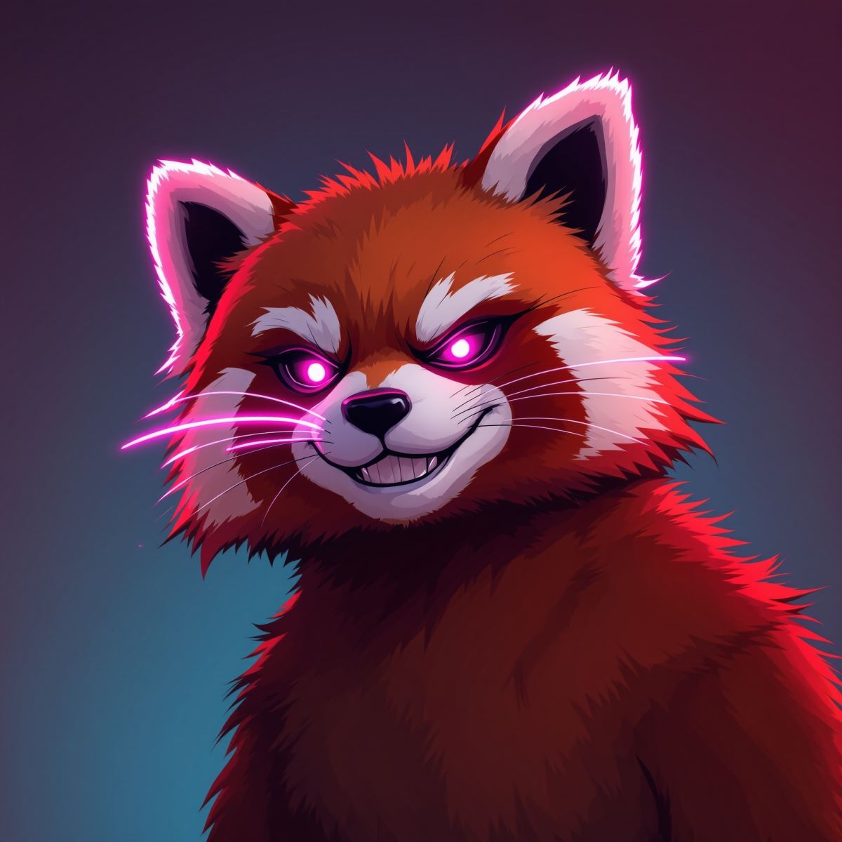 Red panda furry PFP avatar with playful bright vibe and soft personality