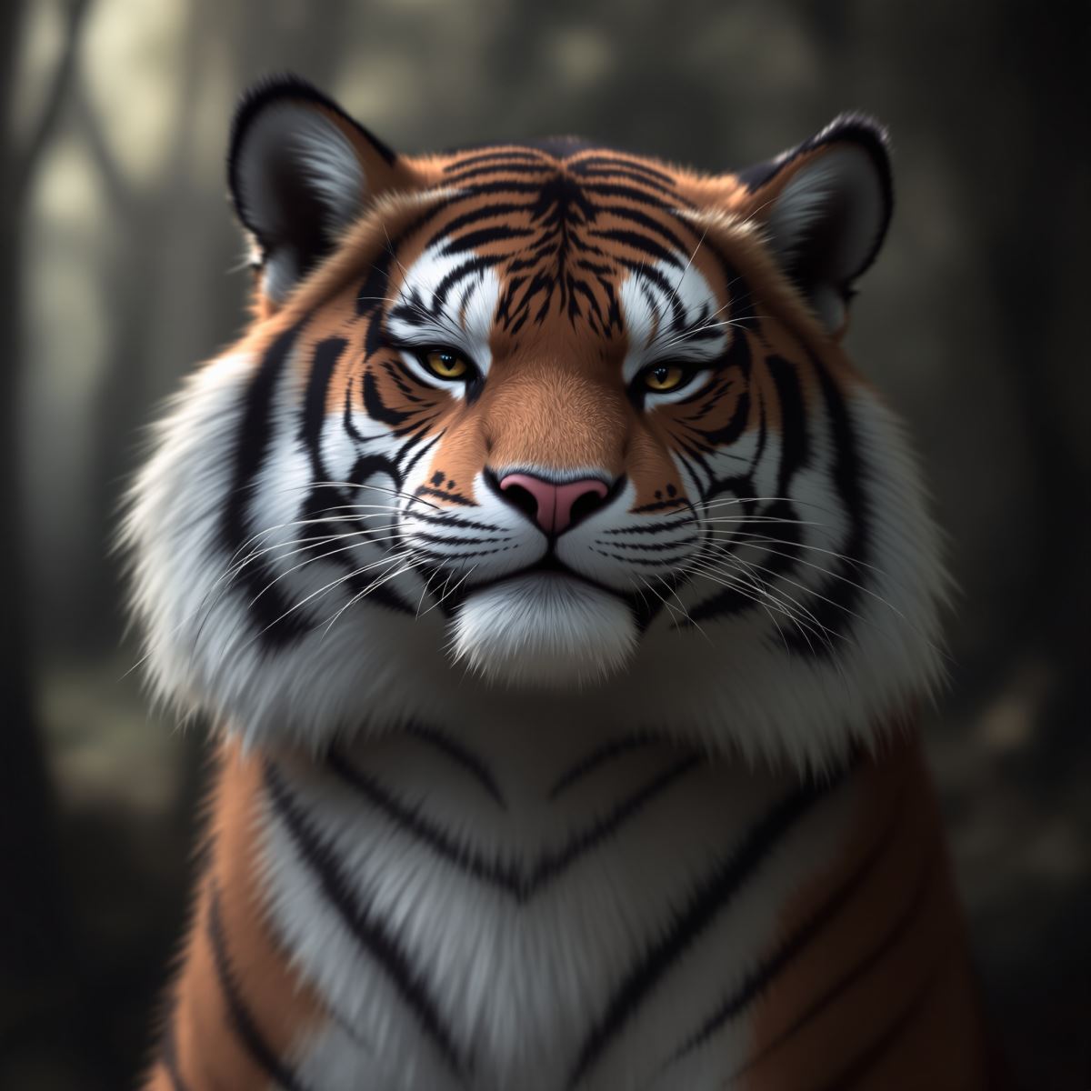 Tiger furry PFP avatar with neon fursona aesthetic and high contrast identity
