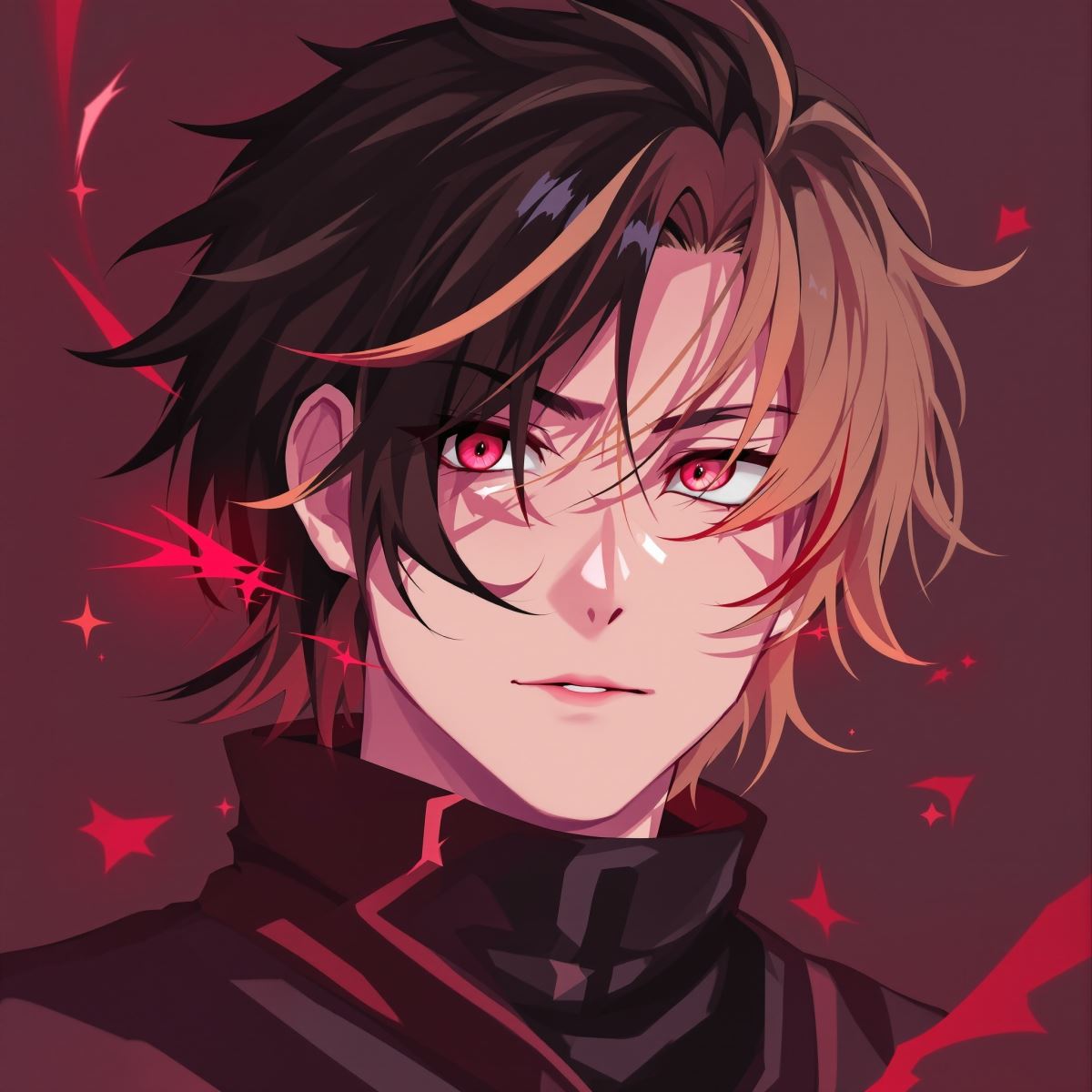 Scarlet whisper Geto PFP avatar with subtle red tension and mysterious profile picture energy
