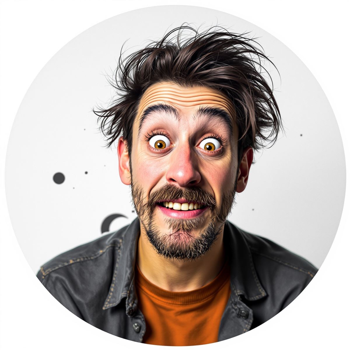 Goofy avatar with chaotic humor and playful meme identity
