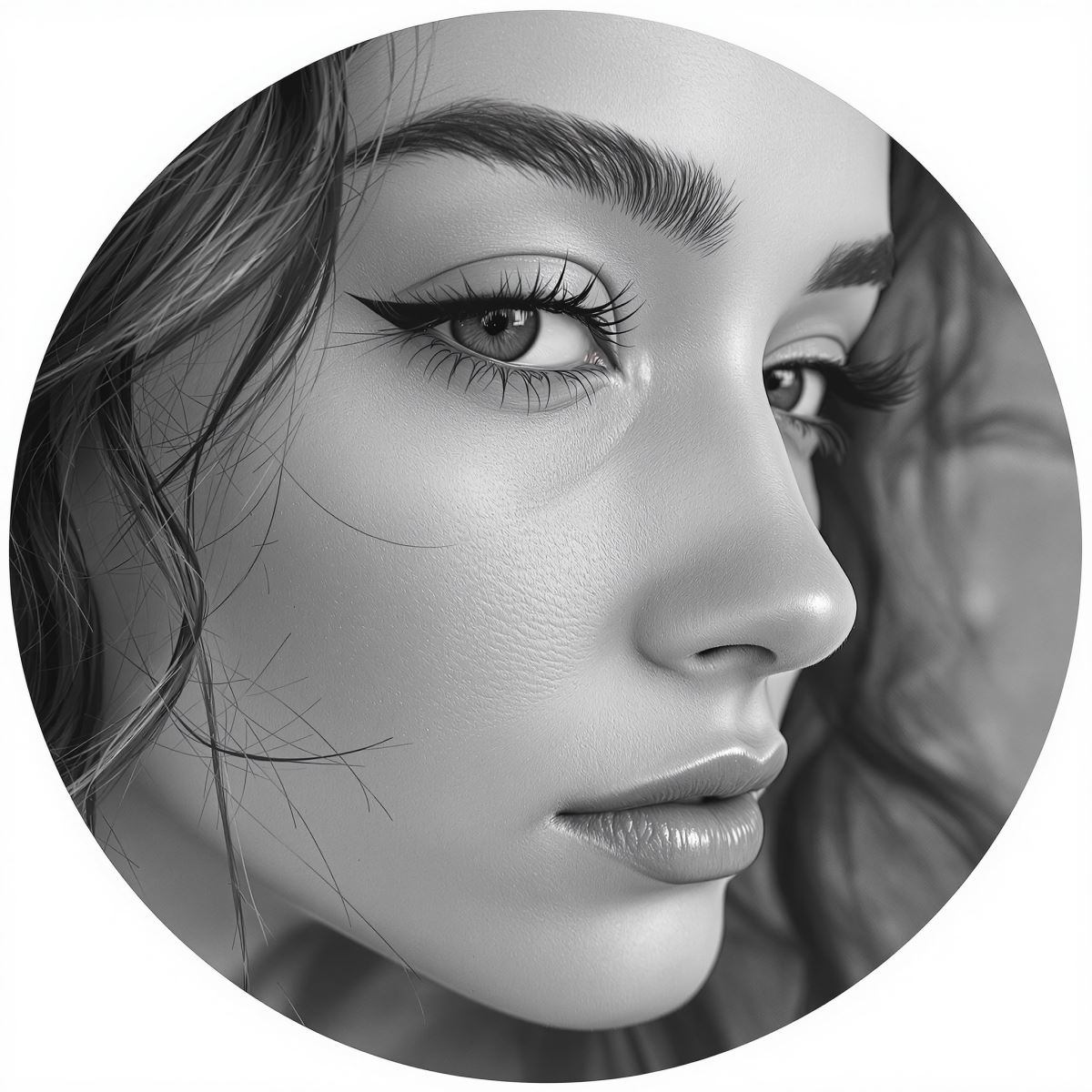 Grey PFP avatar with minimal tone and stable visual identity