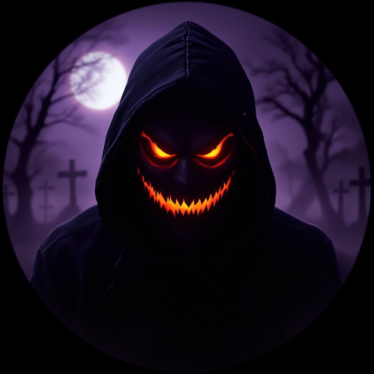 creepy Halloween avatar with unsettling expression and strong PFP composition