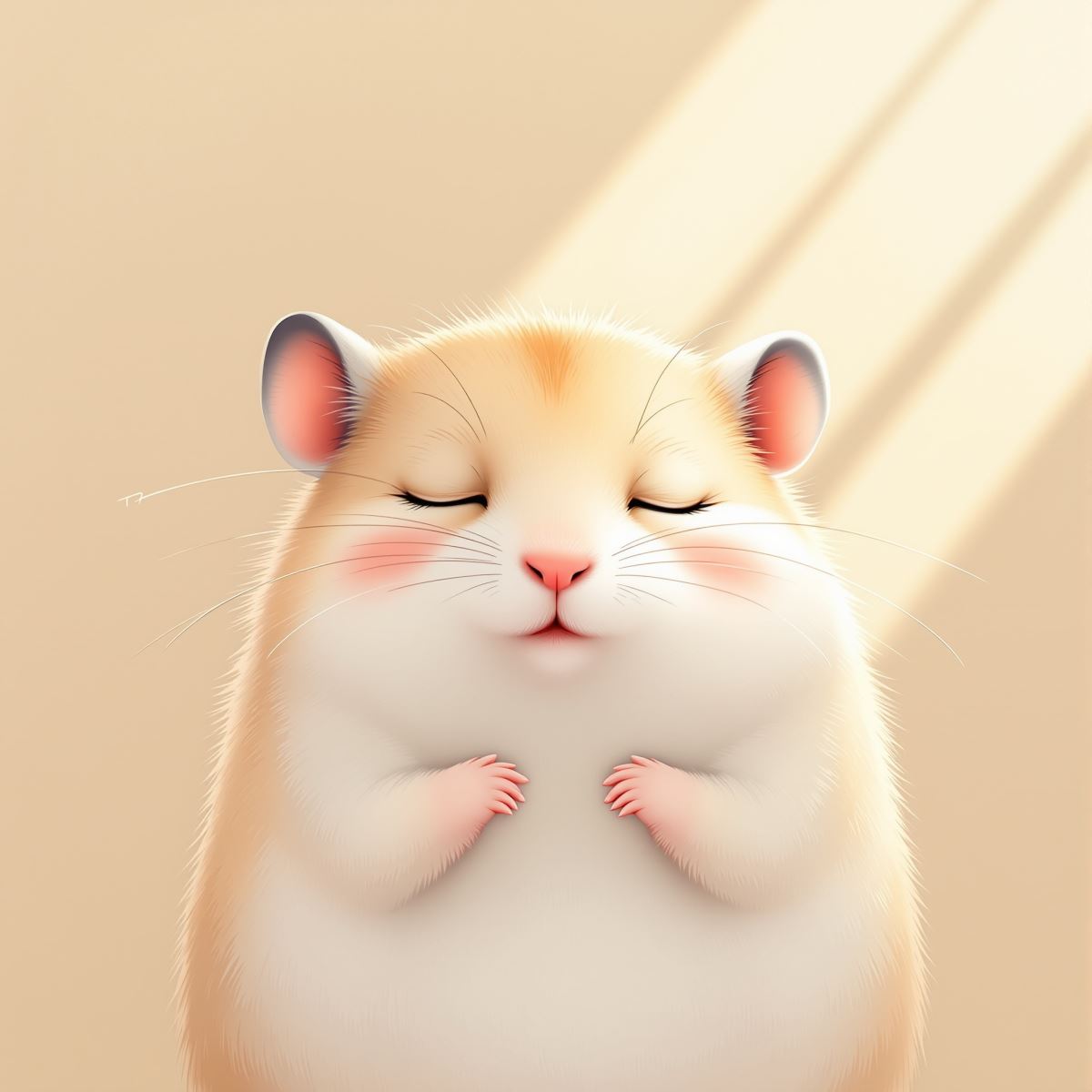 Hamster avatar with cute animal identity and soft cheerful profile energy
