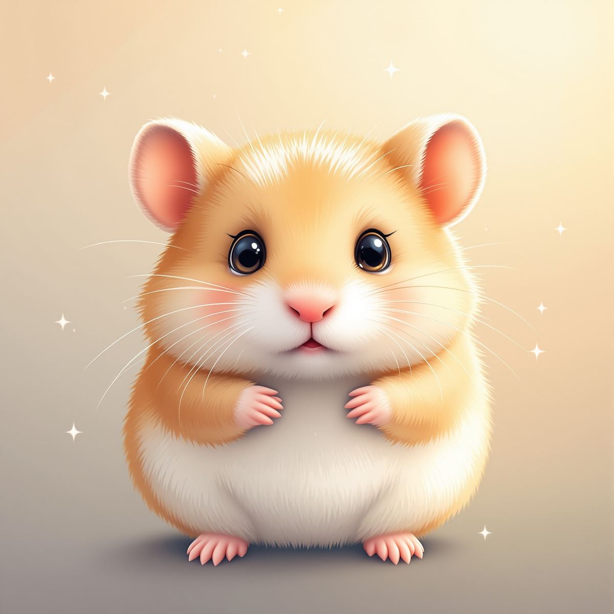 Hamster avatar with velvet harmony lighting and calm balanced profile picture identity