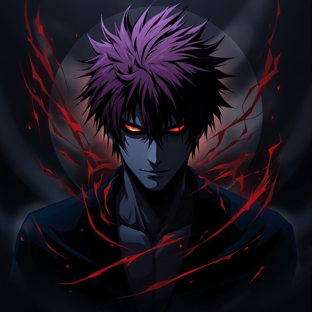 Mythic glare Ichigo PFP with sharp anime profile intensity and focused expression