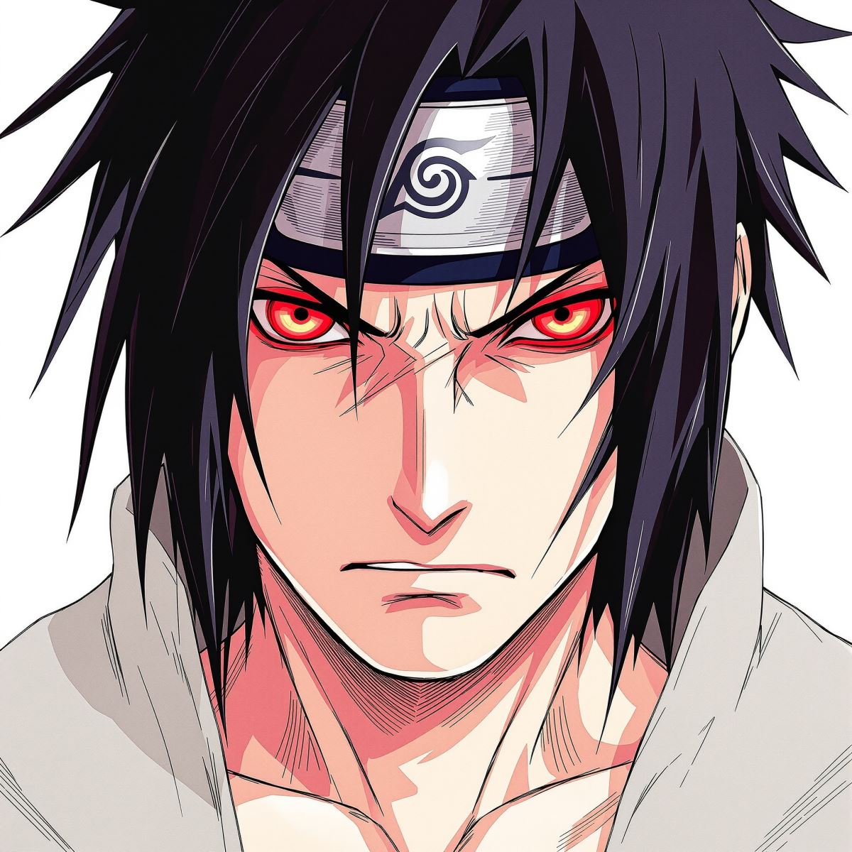 Mangekyo Itachi PFP with intense eye focus and powerful anime avatar energy