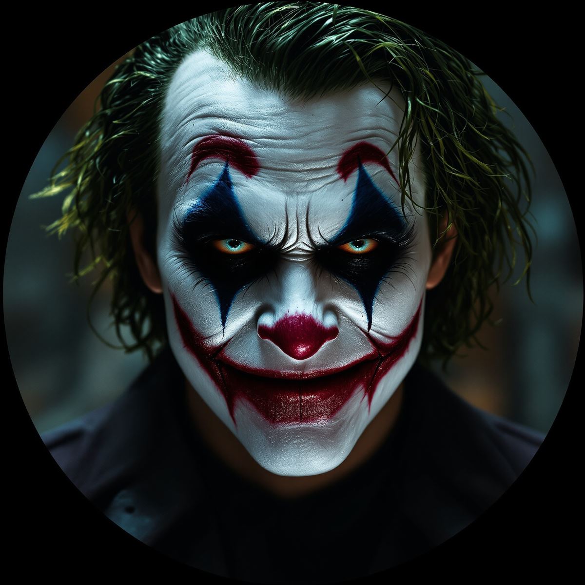 Joker profile image with unstable energy and clear dark identity