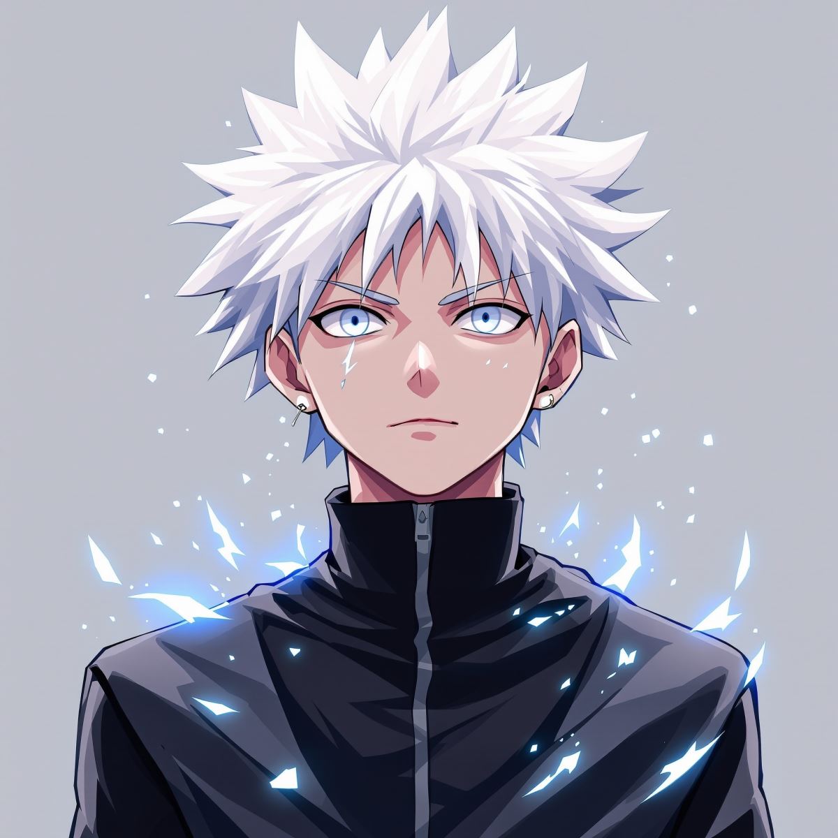 Killua hunter edge expression avatar with sharp instinct and focused gaze