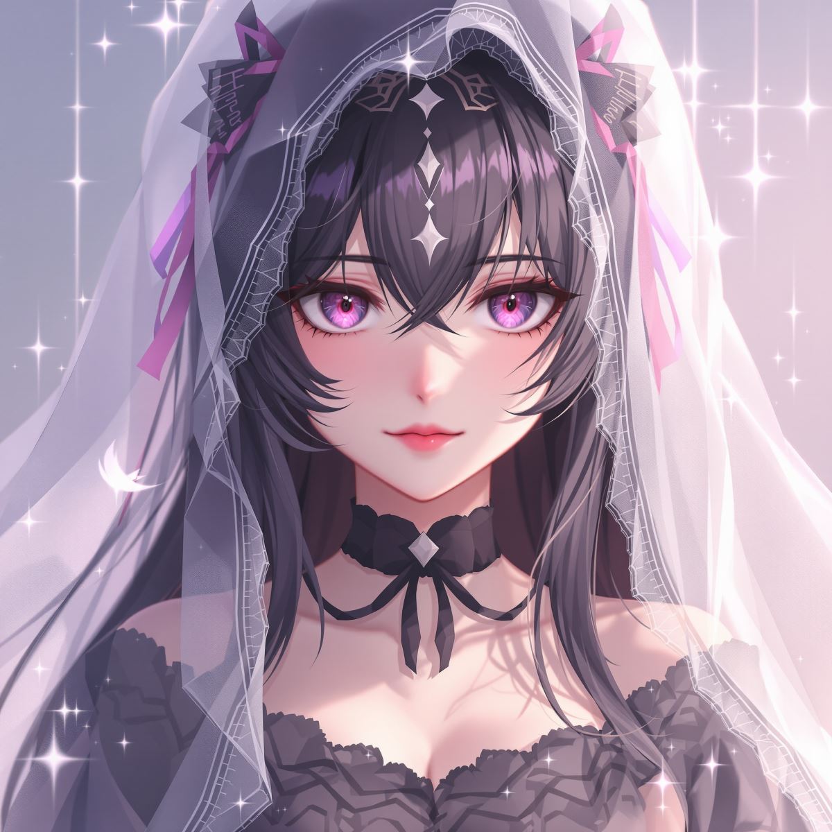 Dream veil Kuromi PFP with soft dreamy anime aesthetic and layered identity