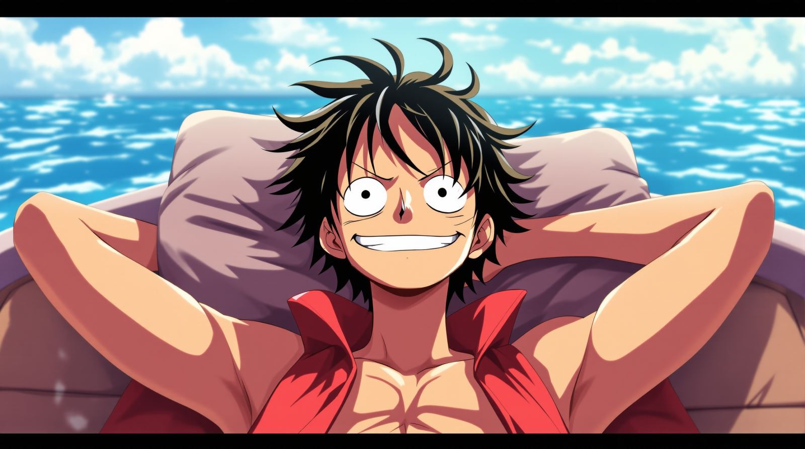 Relaxed Luffy avatar with ocean breeze aesthetic and calm anime profile picture