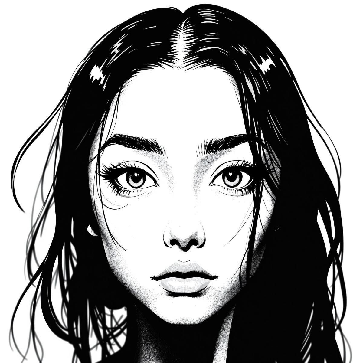 Soft profile manga PFP with gentle hand-drawn expression and visual softness
