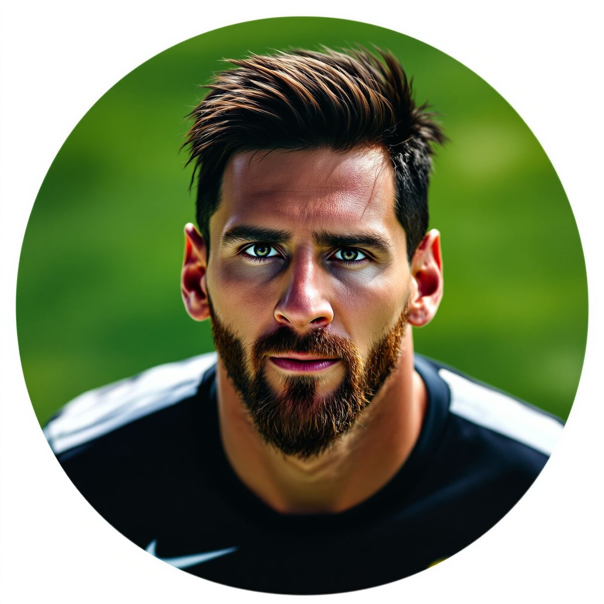 Messi avatar with elite football identity and calm dominant energy