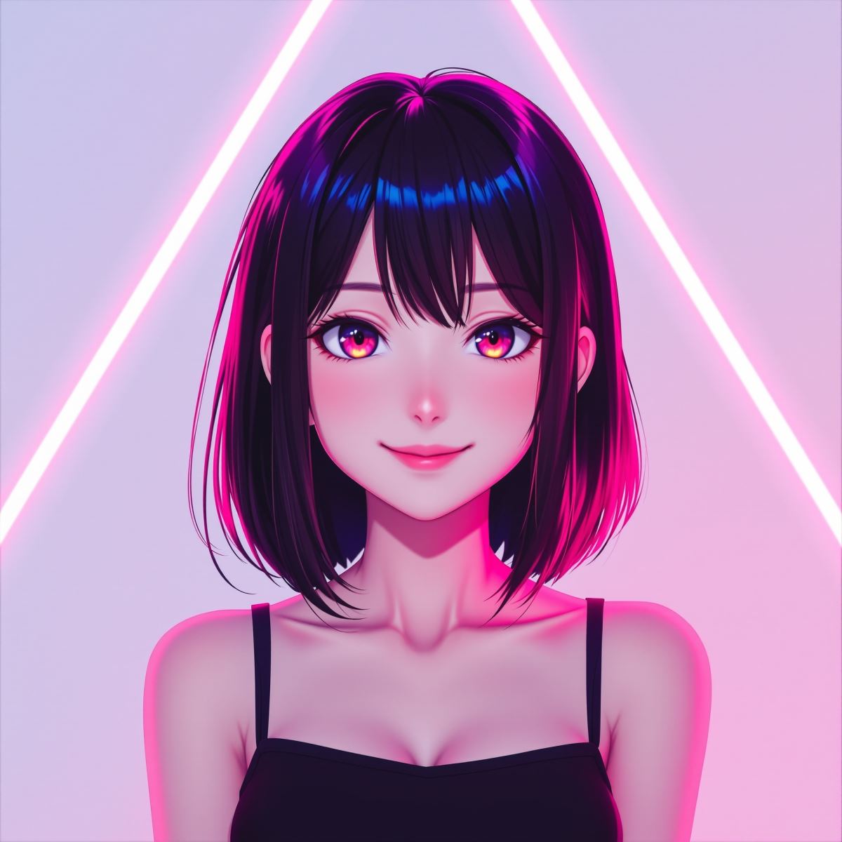 Momo Ayase PFP with psychic aura pulse and glowing anime energy