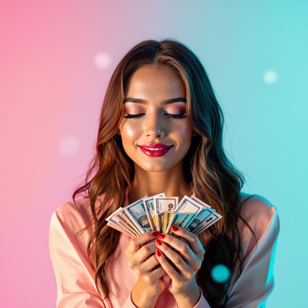 Money PFP with cash shine effect and high energy wealth avatar identity