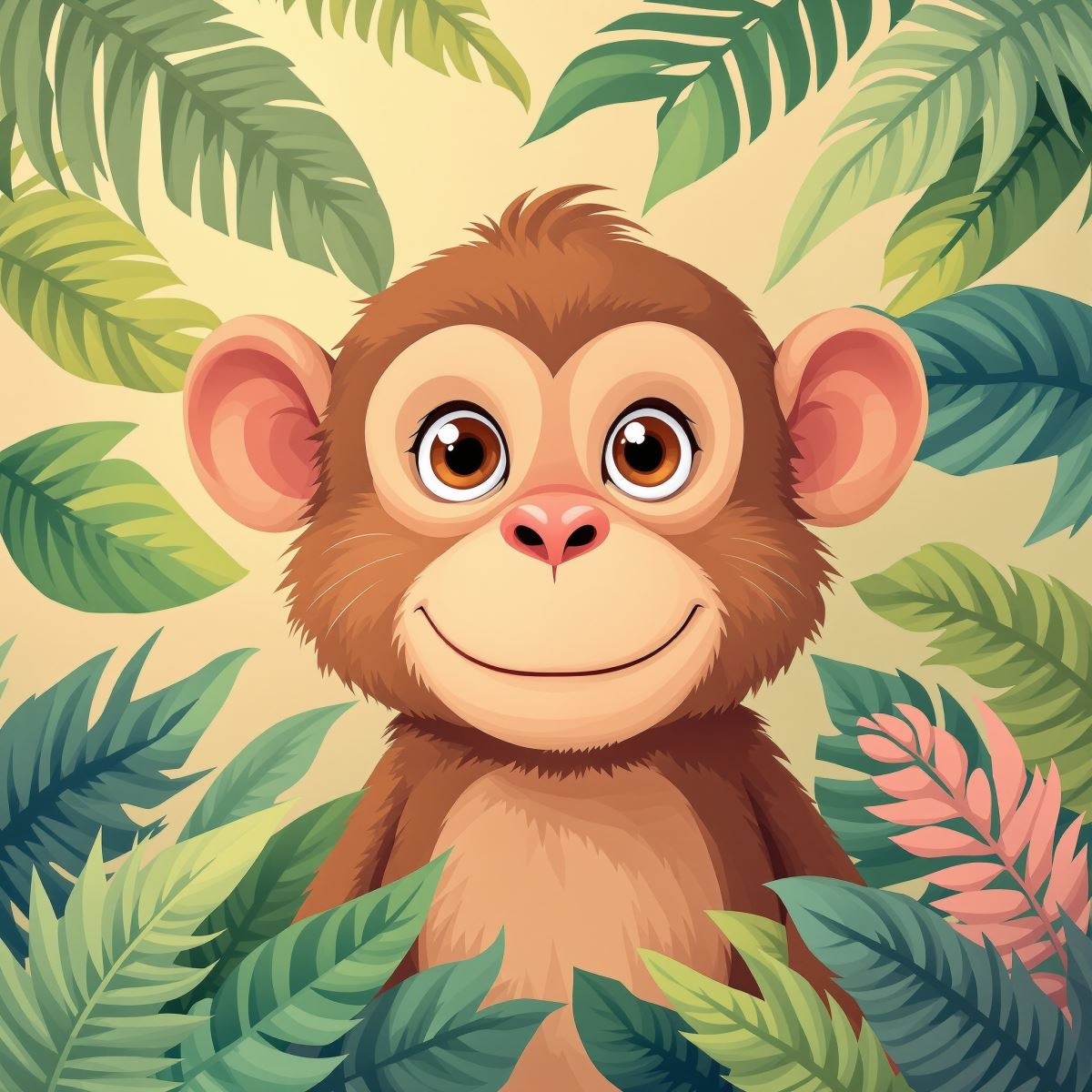 Monkey PFP with lively presence and expressive energetic avatar identity