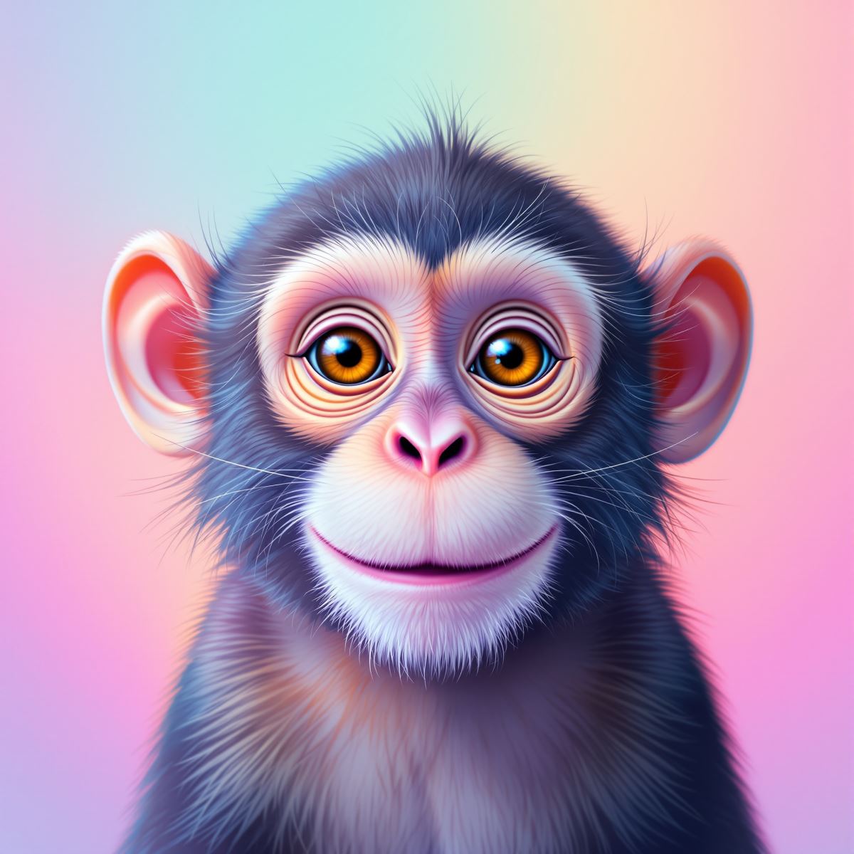 Monkey avatar with swift motion energy and fast reactive profile picture style
