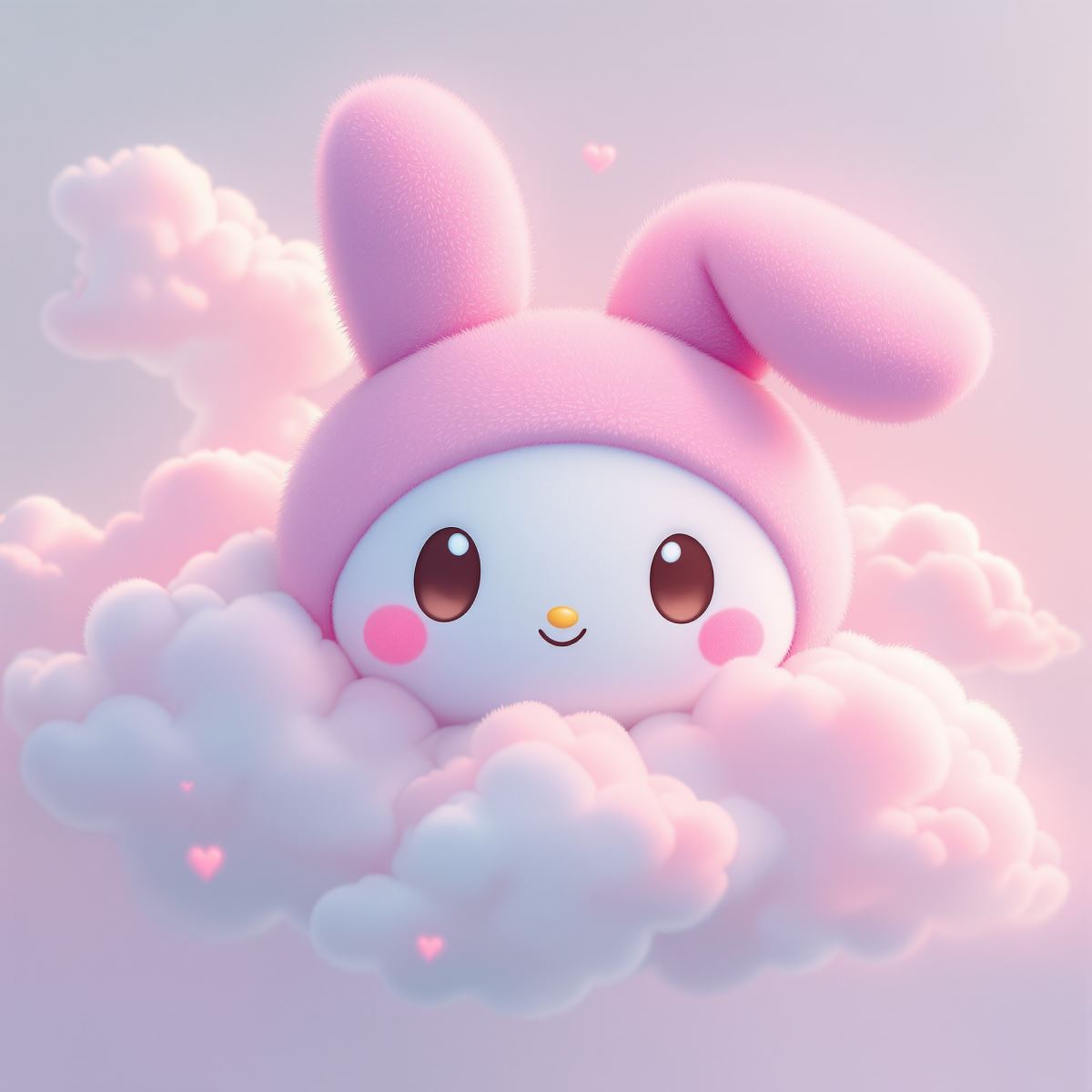 My Melody PFP with velvet pink tone and soft feminine kawaii style