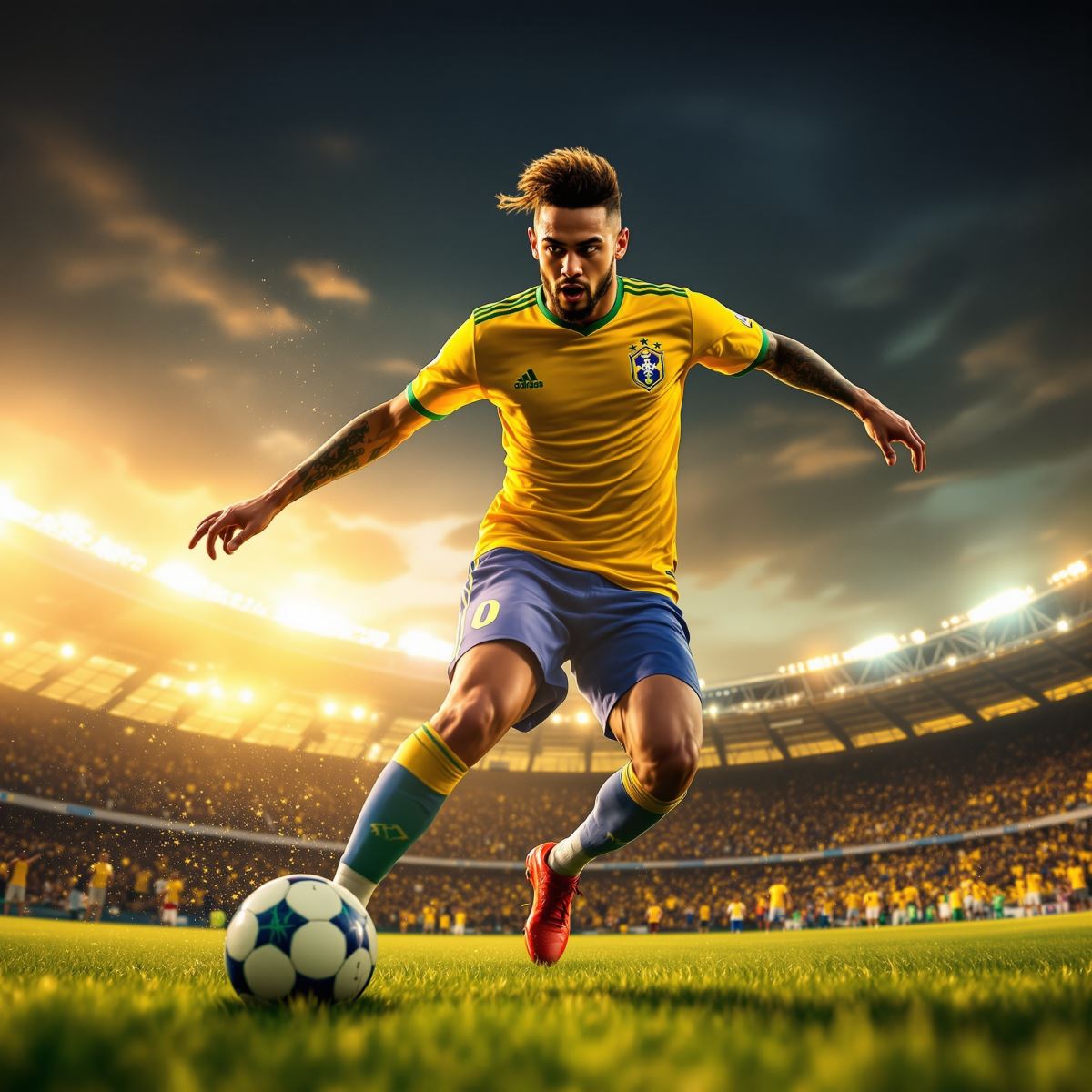 Neymar avatar with smooth energy and refined profile composition