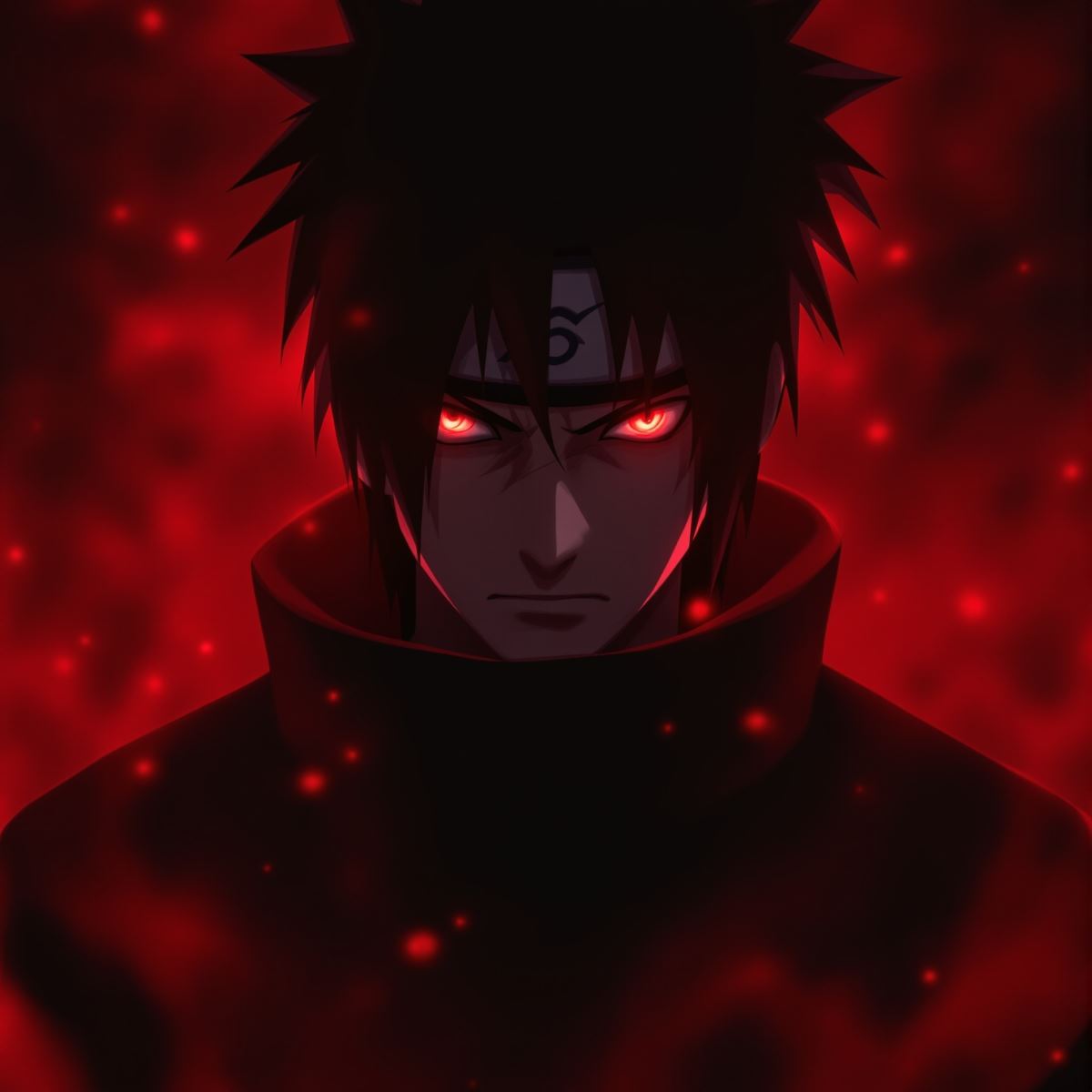 Obito PFP with crimson mystery aura and dark anime identity