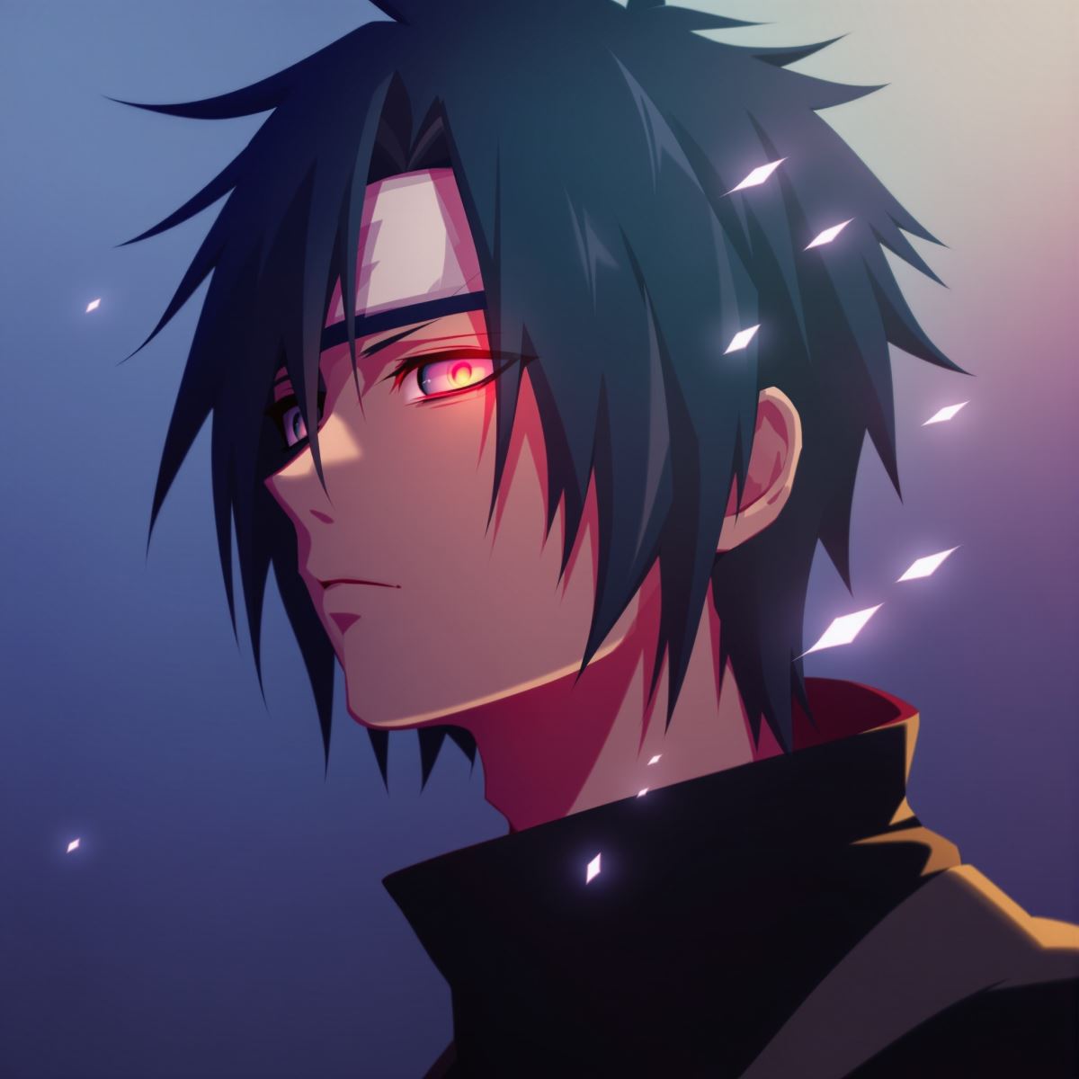 Obito anime avatar with fallen core energy and broken identity mood