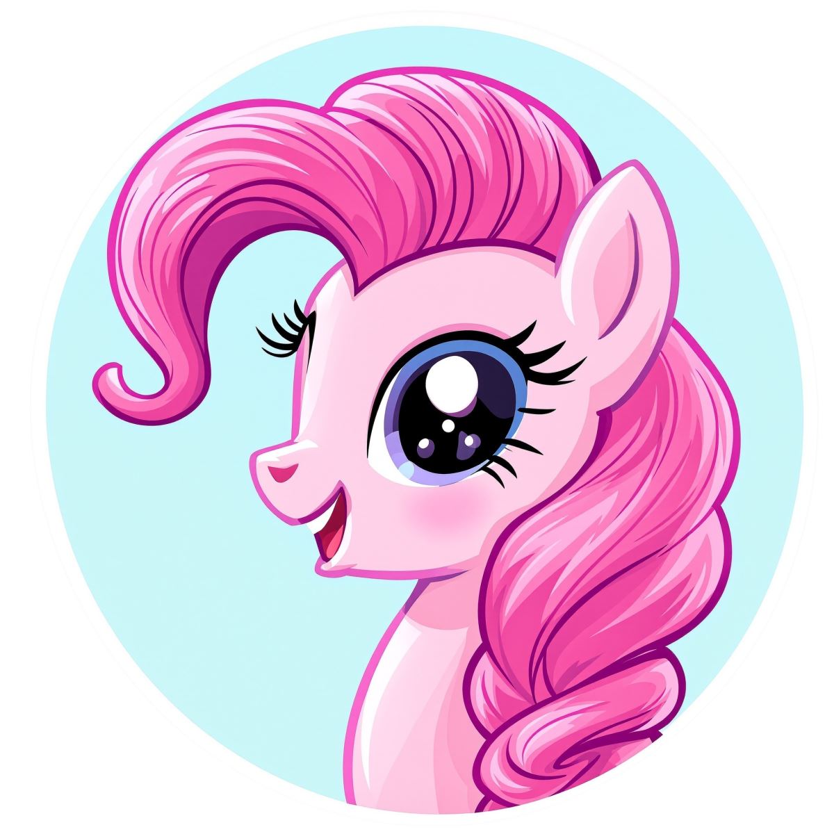 Pinkie Pie avatar designed for bright mood and clean visual clarity