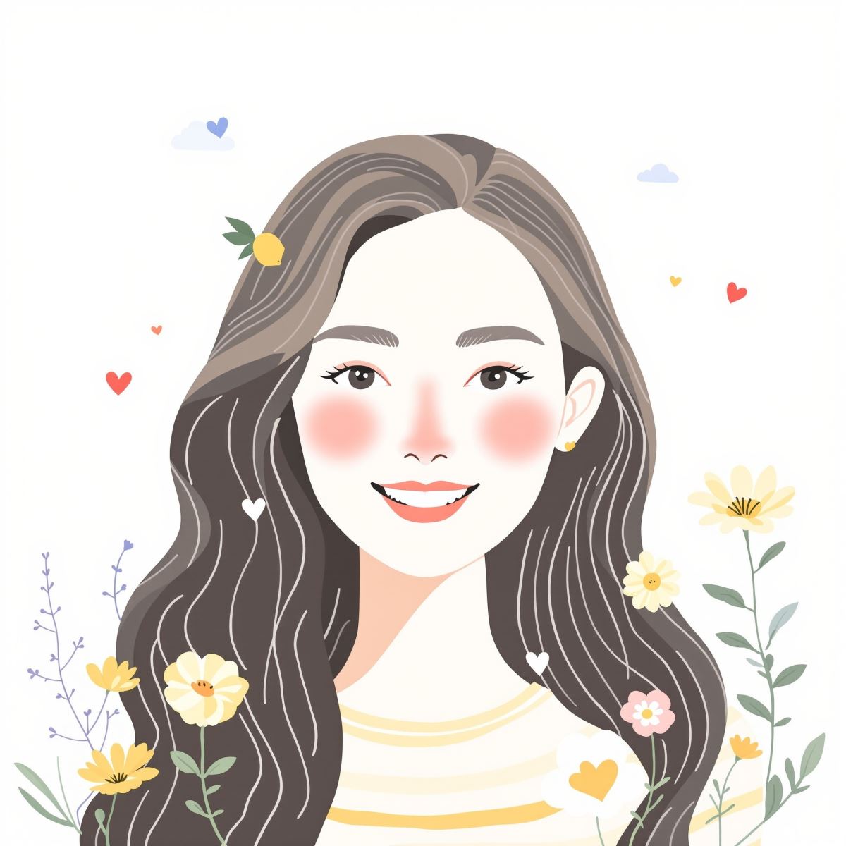 Preppy PFP with soft blend colors and gentle polished aesthetic identity