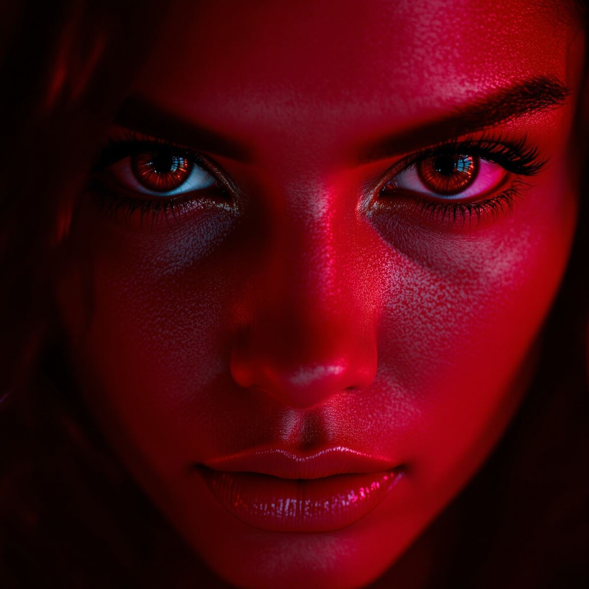 fiery red PFP avatar with focused energy and intense identity signal