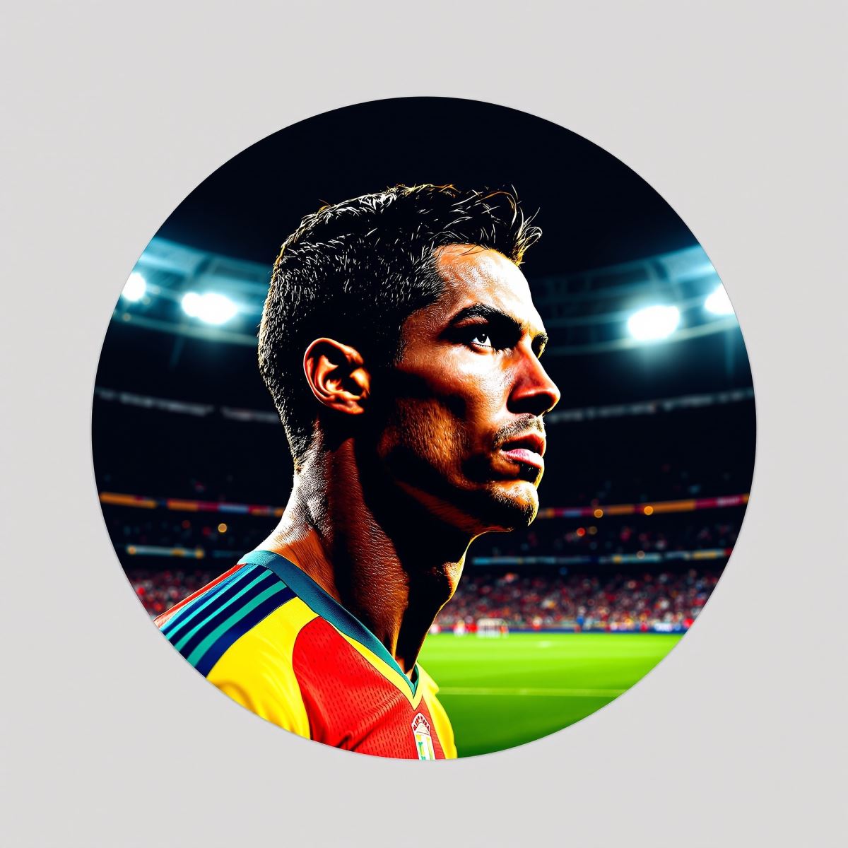 Ronaldo avatar profile with legendary concentration and powerful recognition