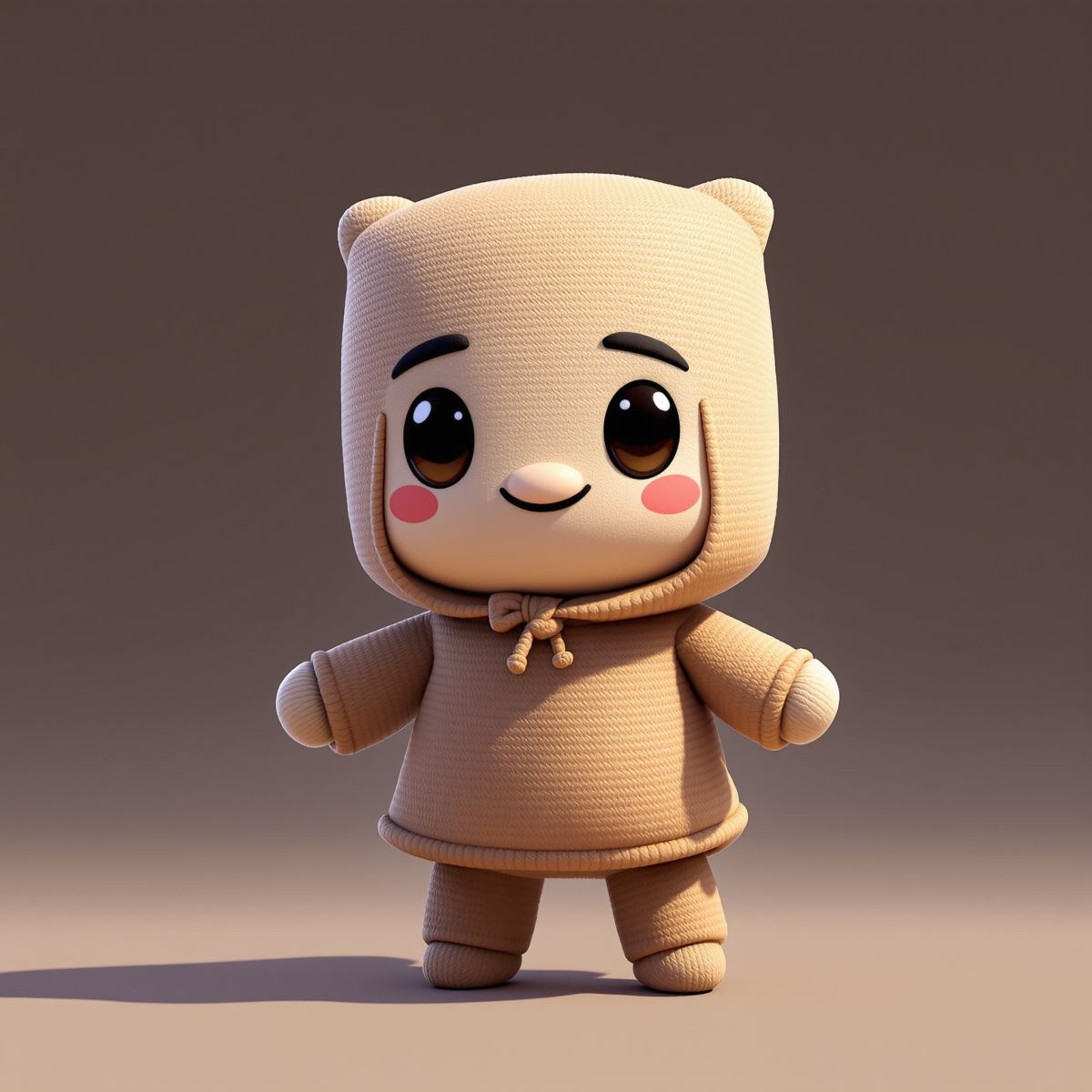 Warm plush Sackboy PFP with cozy texture and friendly avatar presence