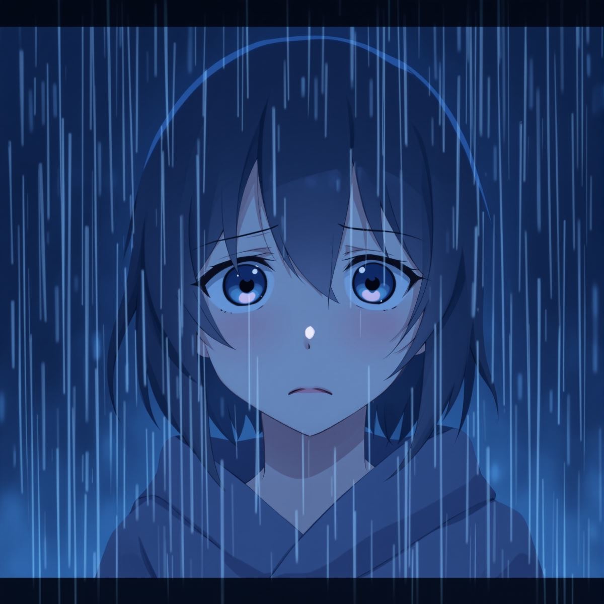 sad anime avatar with sinking feeling and deep emotional expression
