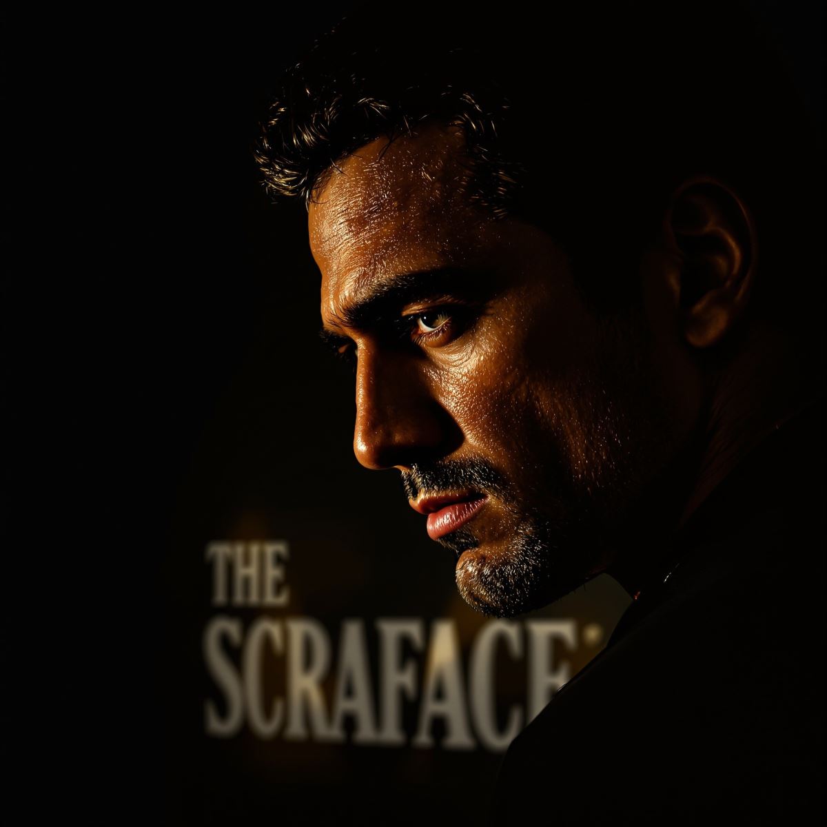 Scarface profile icon with digital dominance energy and sharp cinematic mood